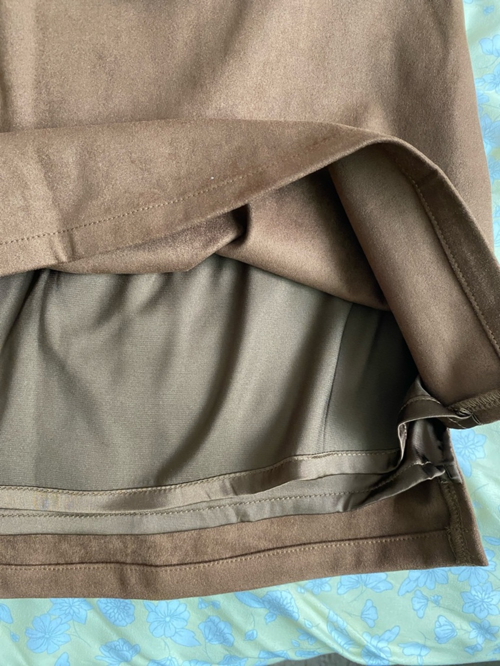 Brown Suede Mini Skirt— Women - Picture 6 of 6
